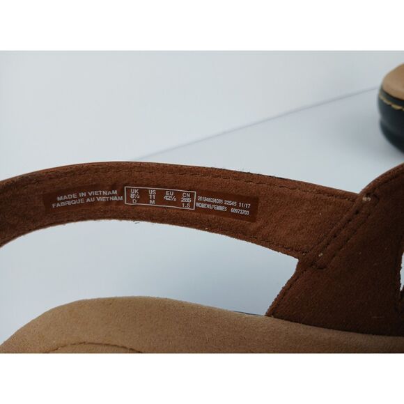 Clark's Collection Leisa Lakelyn Flat Sandal Brown Leather Women’s Size US 11 - Picture 15 of 16
